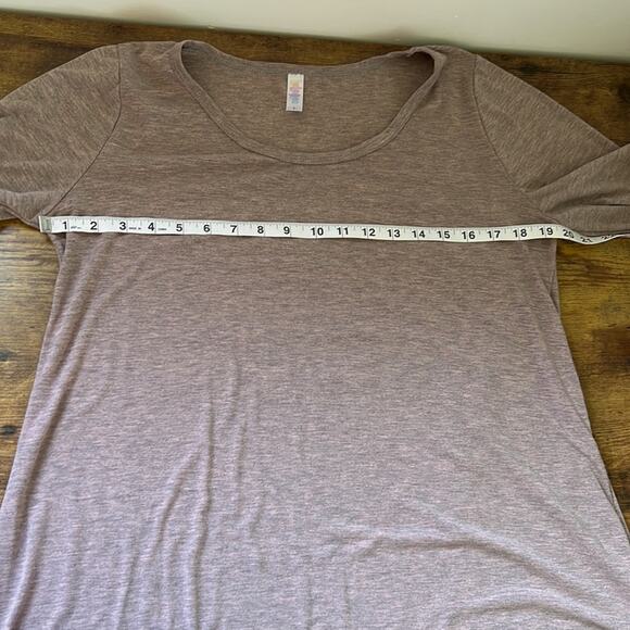 LuLaRoe Gray/Pink Polyester Blend Long Sleeve Tee - Picture 7 of 9